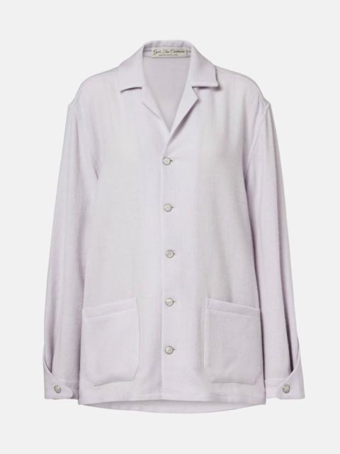 Affirmations cashmere pajama shirt with moonstone