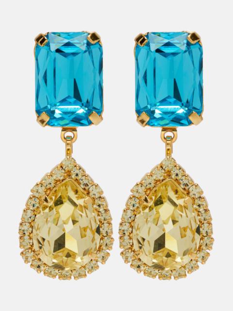 Crystal-embellished drop earrings