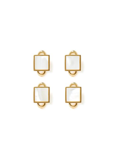 GOLD AND PEARL SQUARE STUDS