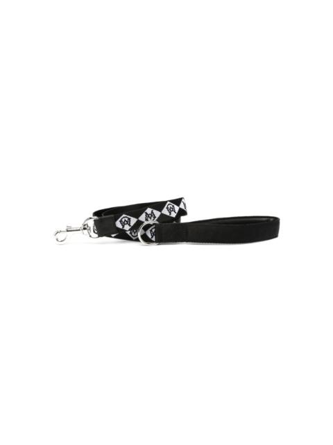 monogram-pattern two-tone dog leash