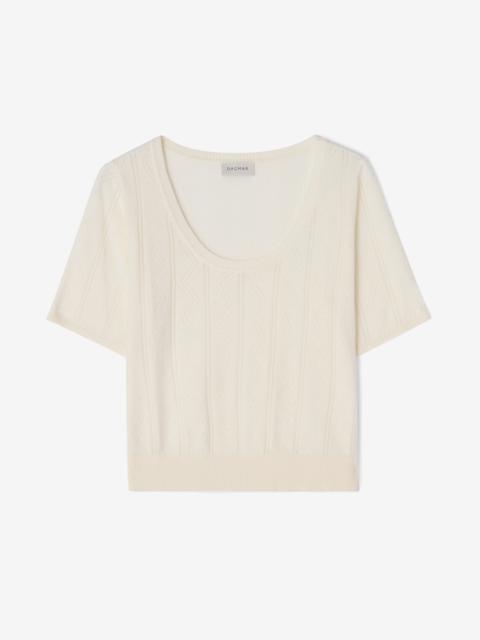 Pointelle knit top