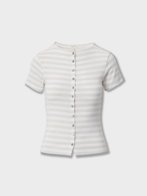 The Knit Striped Button Tee