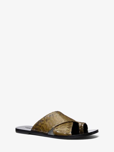 Mackenzie Snake Embossed Leather Sandal