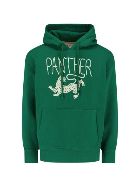 panther-print hoodie