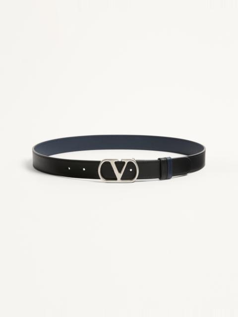 VLOGO SIGNATURE REVERSIBLE SHINY CALFSKIN BELT 30 MM