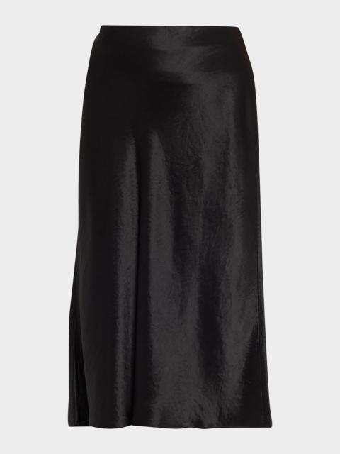 Satin Slip Midi Skirt