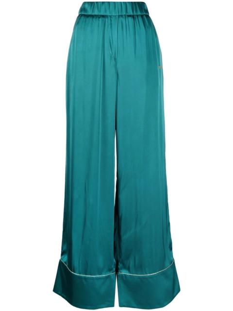 high-waisted palazzo trousers