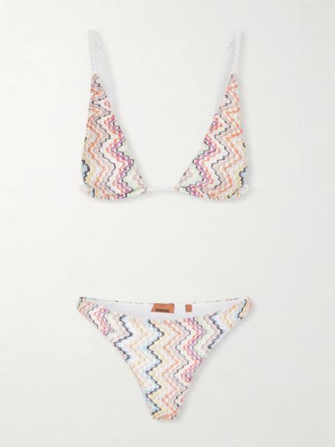 Mare Striped Metallic Triangle Bikini