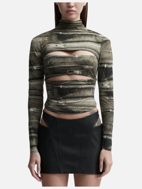 ELENA ZIPPER TURTLENECK LONG SLEEVE TOP