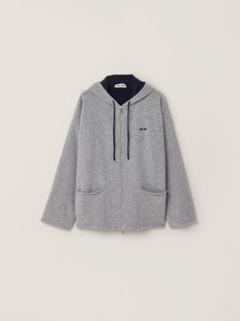 Cashmere cardigan hoodie