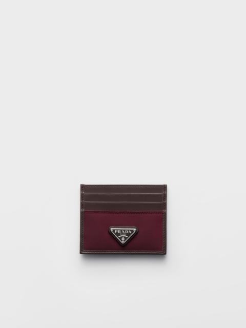 Re-Nylon and leather card holder