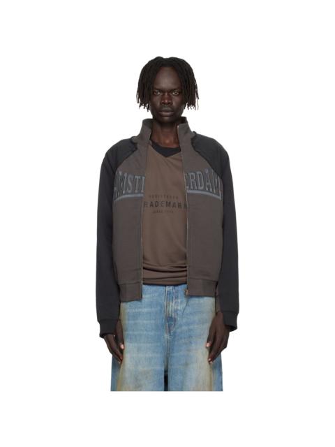 Black & Brown 'Amsterdam' Patched Zip Sweatshirt