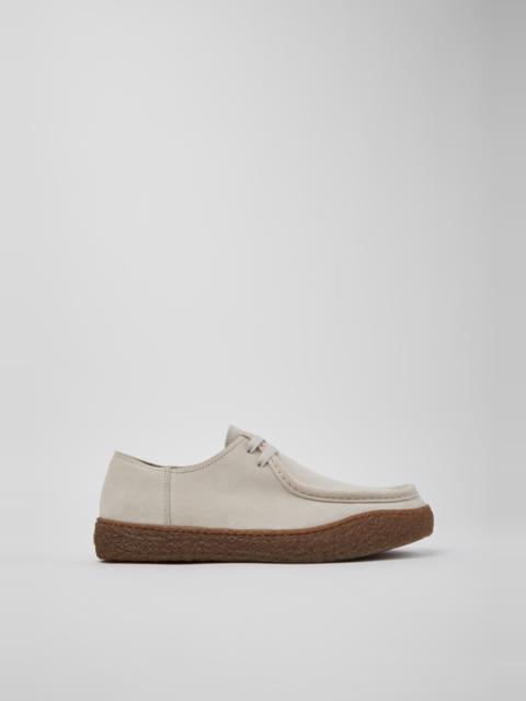Beige Suede Shoes for Men.