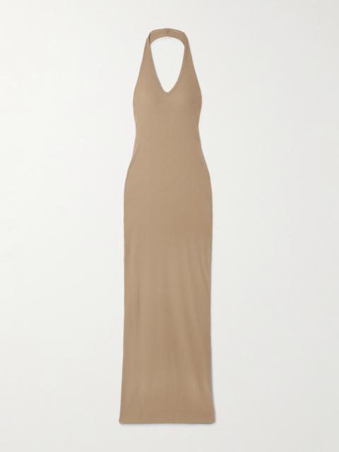 Ribbed Jersey Halterneck Maxi Dress