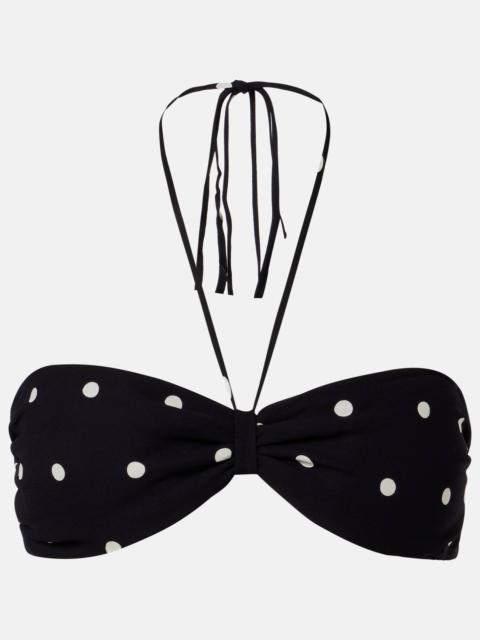 Polka-dot bandeau bikini top
