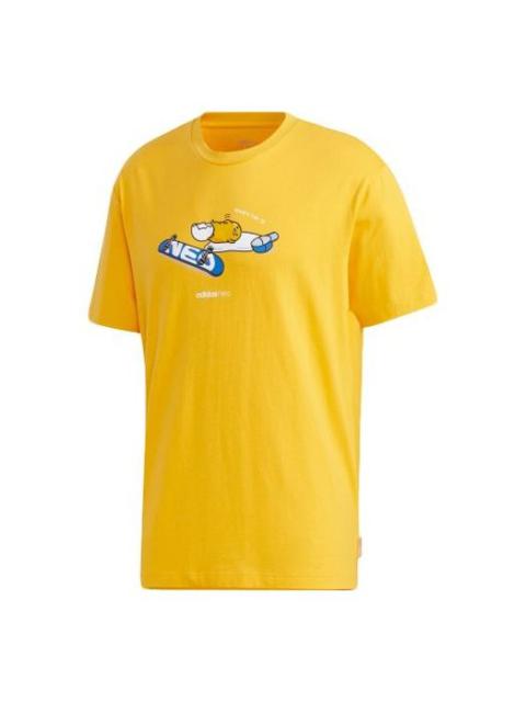 adidas neo Yellow Crossover Printing Sports Short Sleeve Yellow GL7214