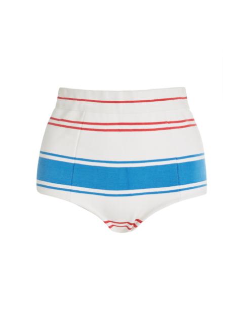 Exclusive Striped Stretch-Cotton Knit Boy Shorts stripe