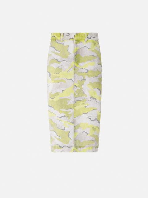 CAMOUFLAGE CALF-LENGTH SKIRT