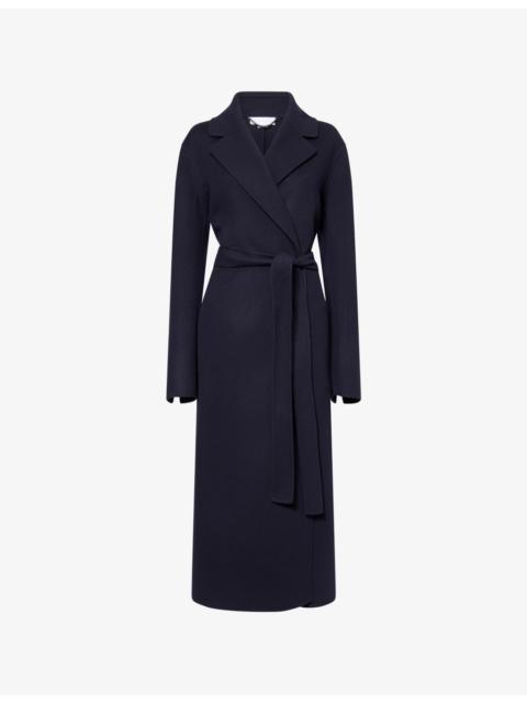 Wrap Long Brushed Wool Coat