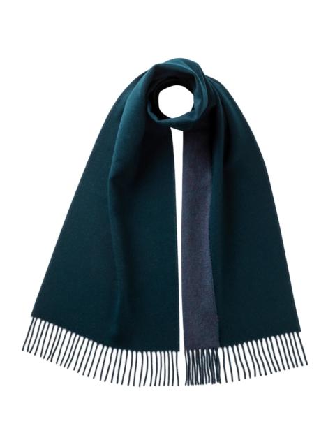 Contrast Reversible Green Cashmere Scarf