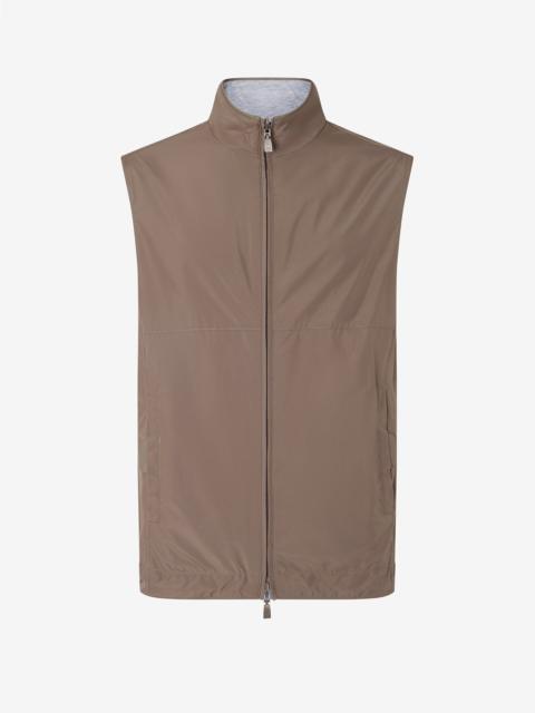 Beige technical poplin gilet