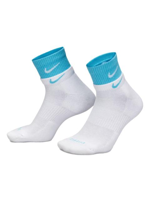 Nike Everyday Plus Cushioned Ankle Tube Socks 'White Blue' DH4058-103