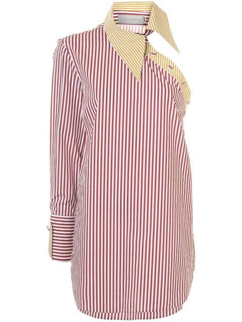 striped asymmetric shirt