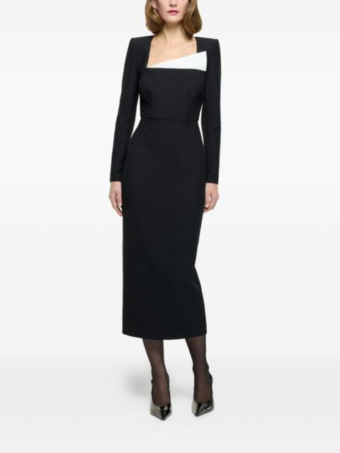 square-neck midi dress
