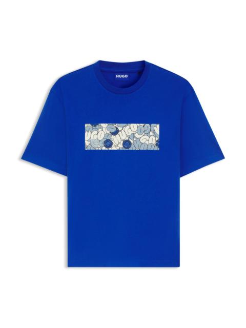 COTTON JERSEY T-SHIRT WITH MIXED-PRINT LOGO