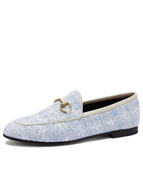 (WMNS) Gucci Jordaan Tweed Loafers 'Blue' 431467-GYV10-4590