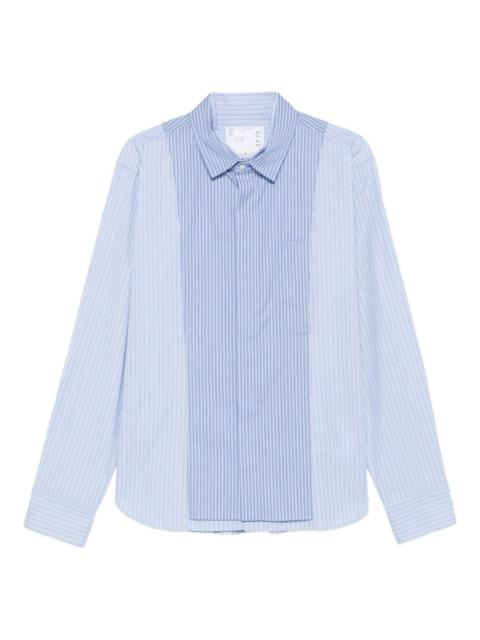 striped panelled shirt