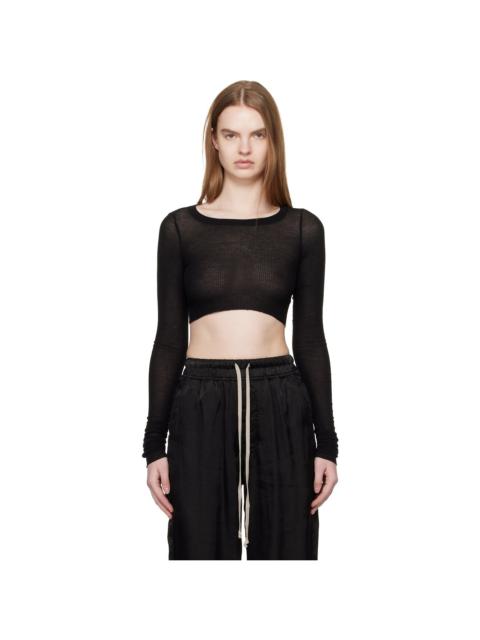 Black Temple LS Crop T-shirt