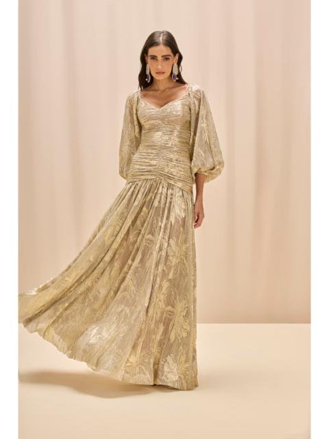 GOLDEN DUST LUREX LONG SLEEVE GOWN