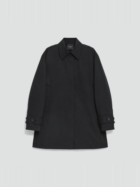 A-Line Trench Coat in Sleek Cotton