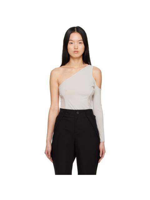 Gray Figure Mesh Long Sleeve T-Shirt