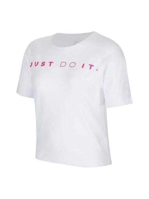 (WMNS) Nike Miler Printing Round-neck White CT6971-100