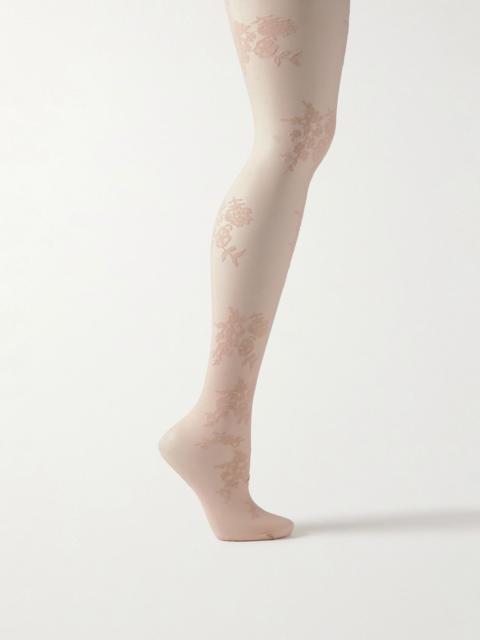 Stretch-lace tights Beige