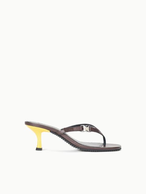 STAUD FLYNN KITTEN HEEL ESPRESSO LEMON