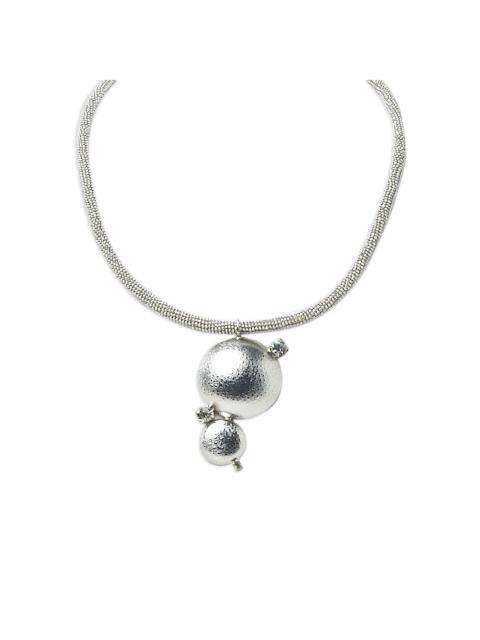 beaded-chain disc-pendant necklace