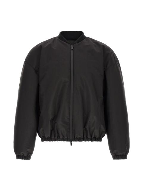 Satin effect bomber jacket