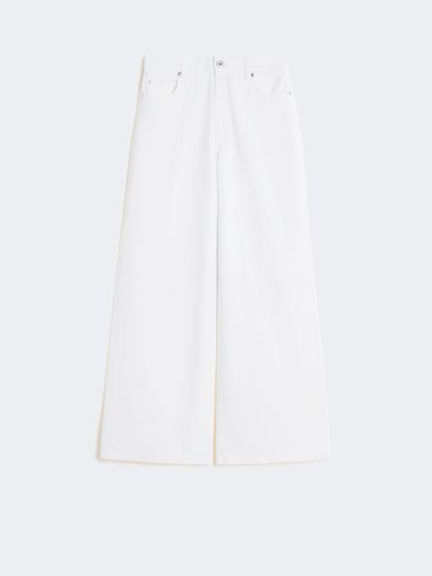 Cotton drill wide-leg trousers - WHITE