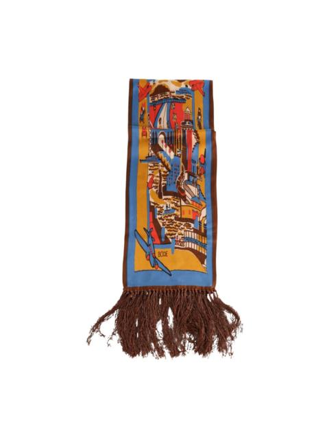 city-scene fringed-edges scarf