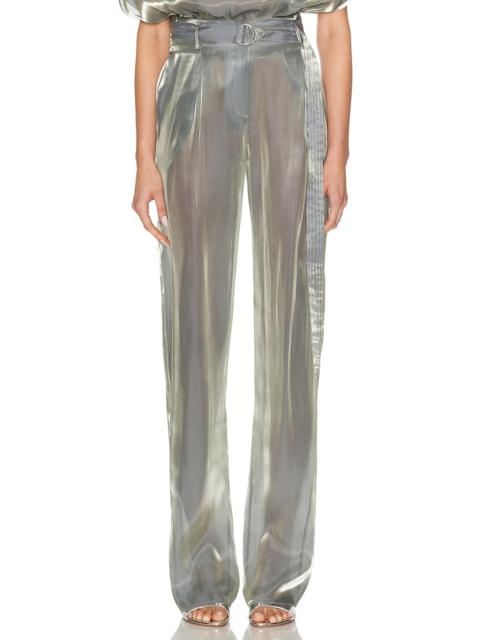 Metallic Organza Belted Pant