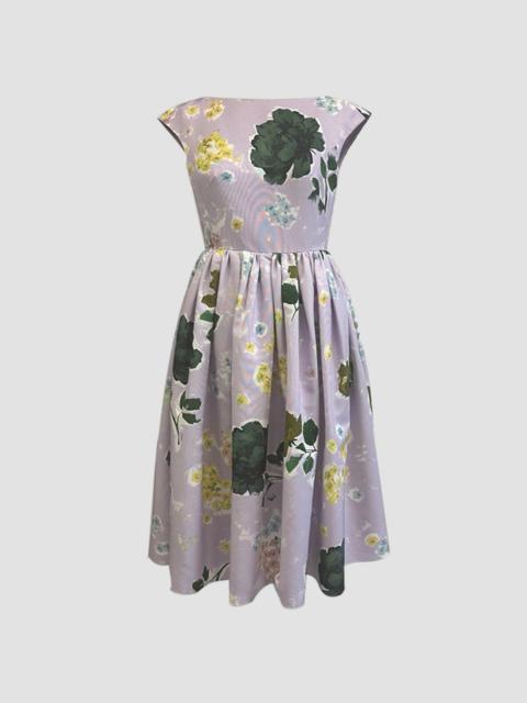 BOAT NECK FULL SKIRT MIDI DRESS