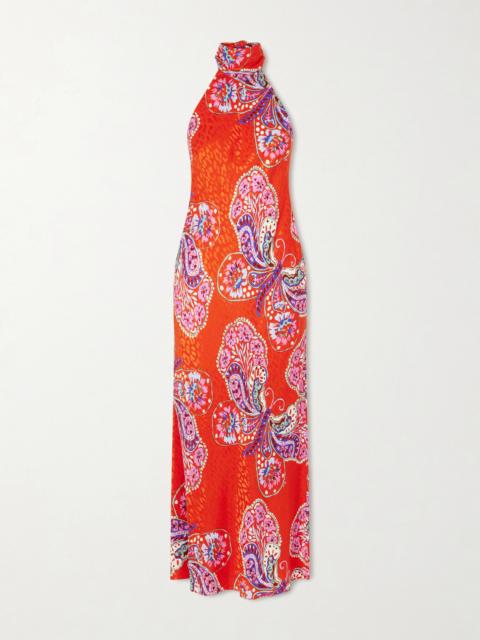 Maura Printed Satin Midi Dress