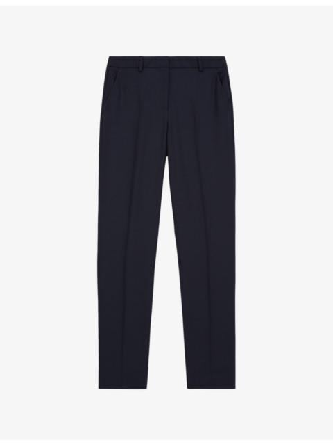 Straight-leg tailored stretch-woven trousers