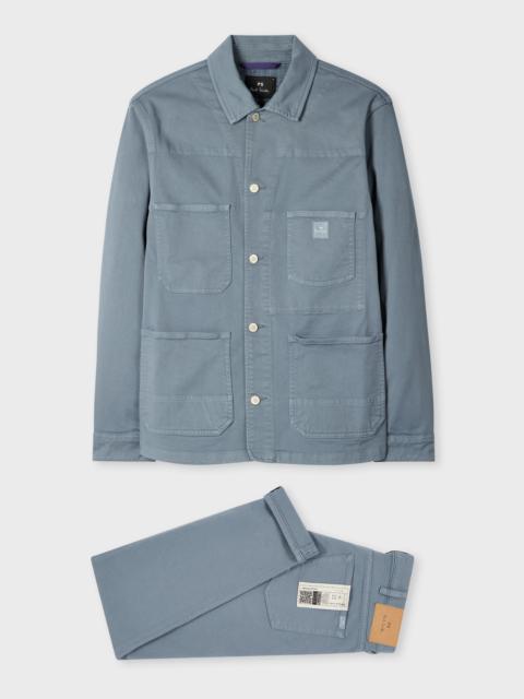 Powder Blue Garment-Dyed Denim Work Jacket & Jean Co-ord