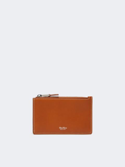 Leather card holder - RUST
