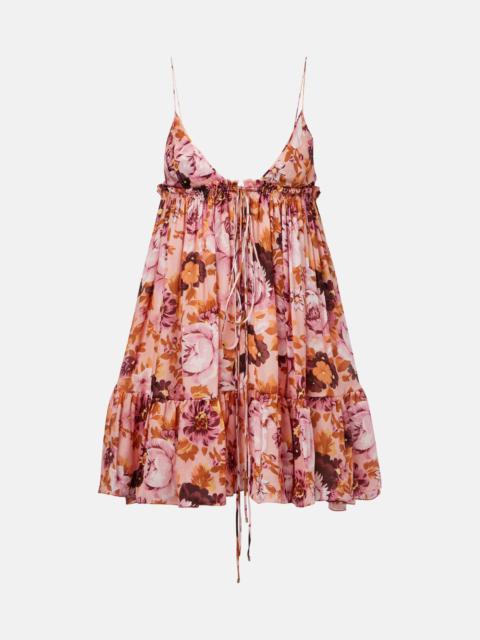 Floral silk minidress