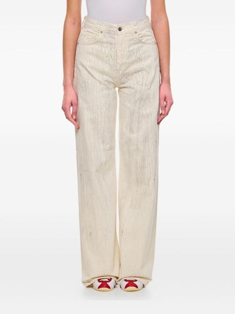 cracked-effect jeans